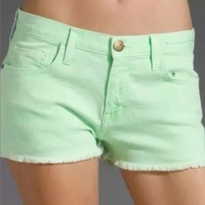Current Elliott Jean Shorts The Boyfriend Cutoffs Green Denim Size 28
